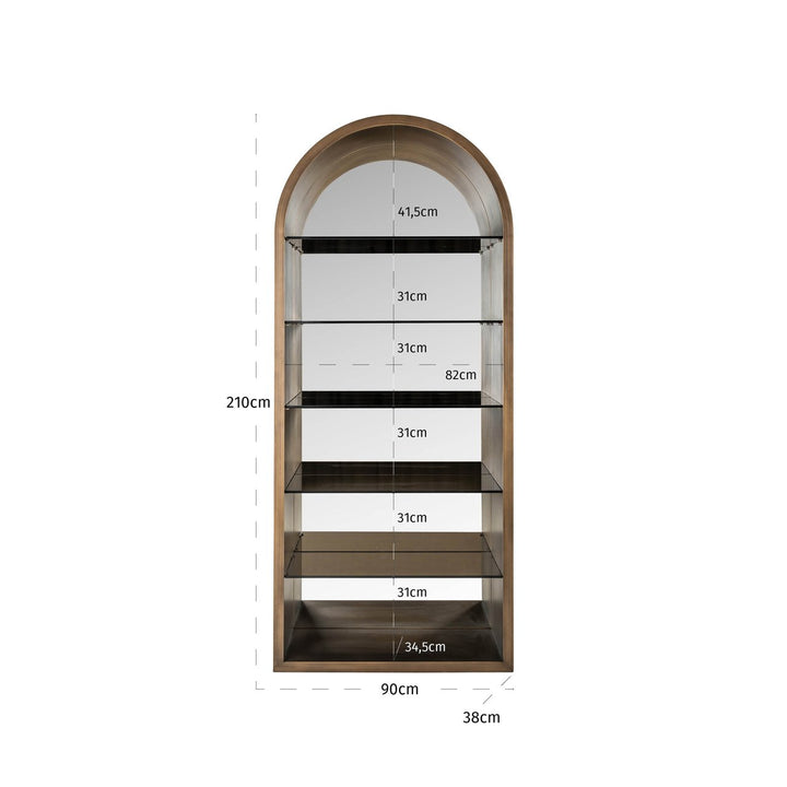 Bowic Display Cabinet - Brushed Gold Richmond 9