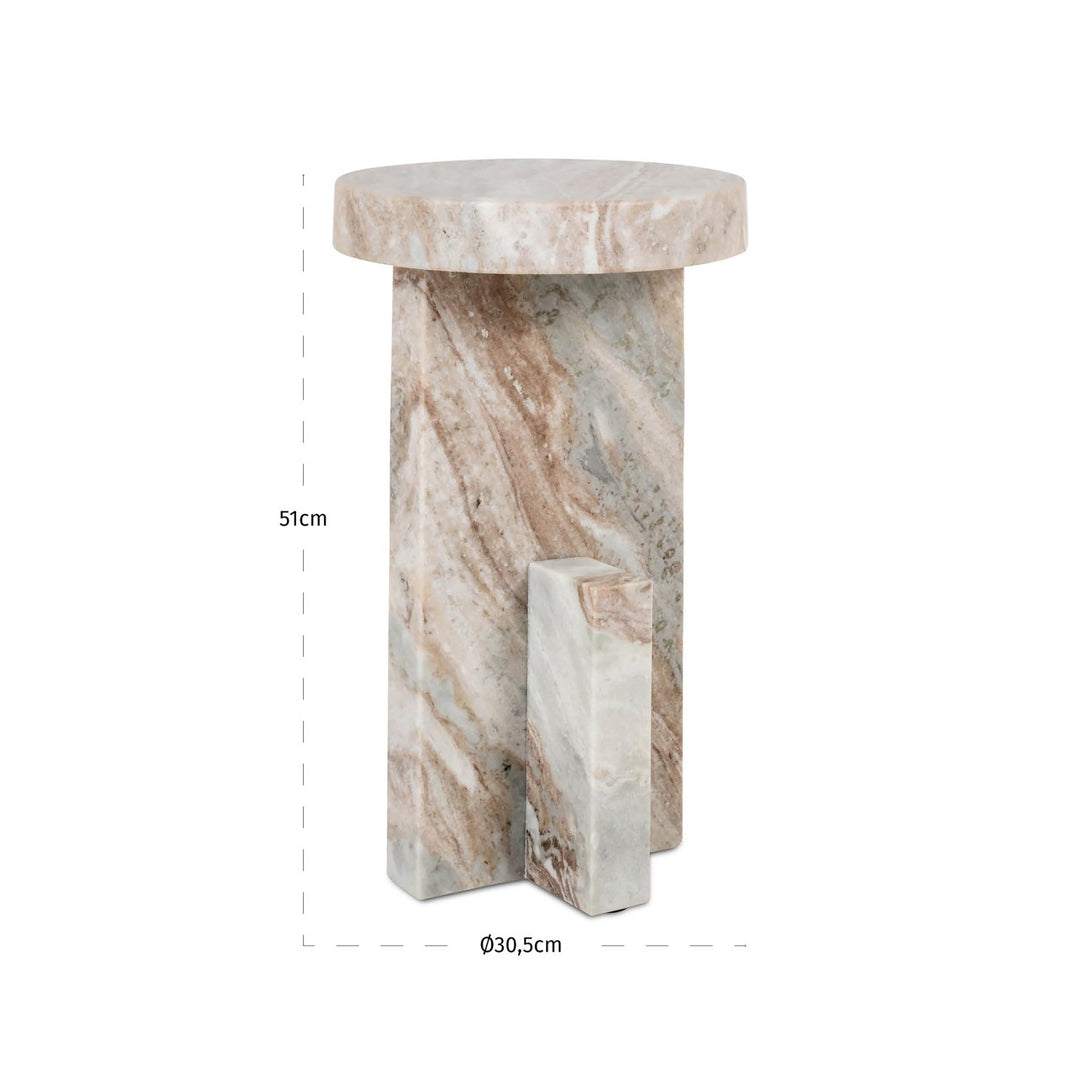 Sion Marble End Table - Brown Richmond 4