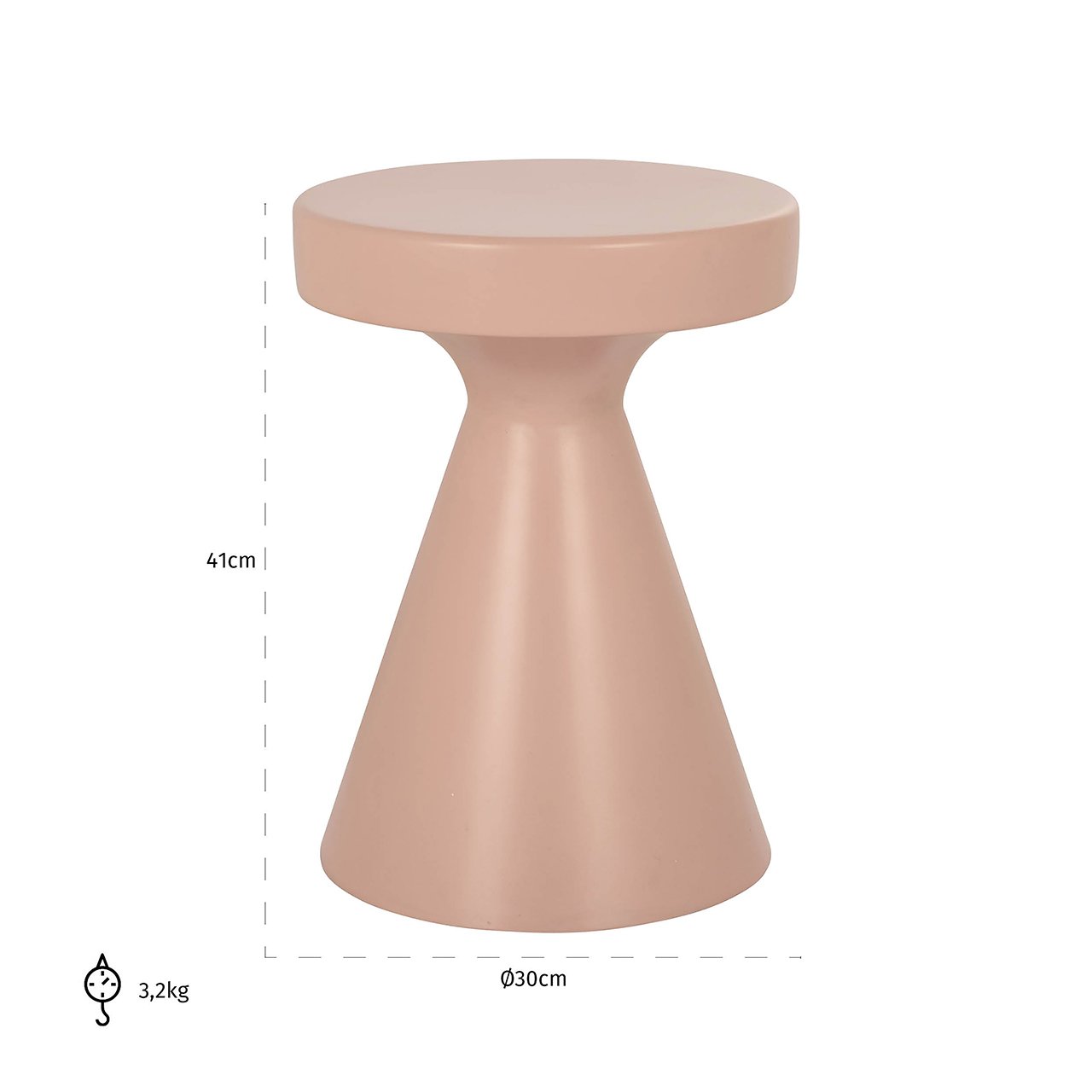 Richmond Interiors Kimble Side Table in Pink