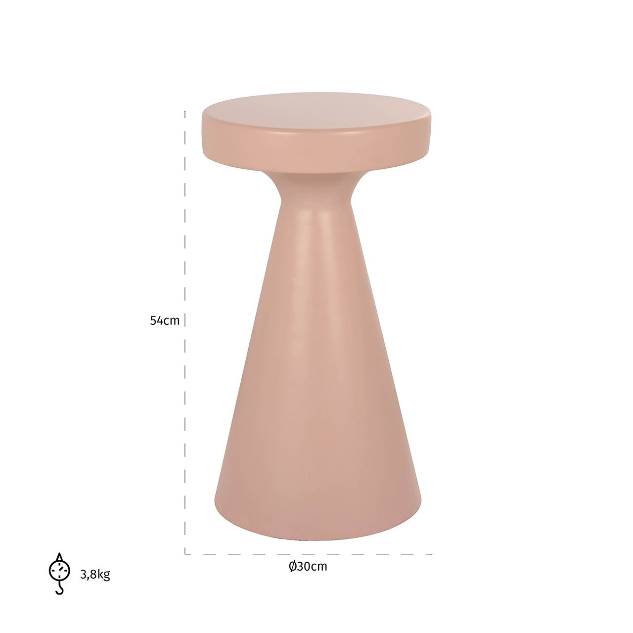 Richmond Interiors Kimble Side Table in Pink