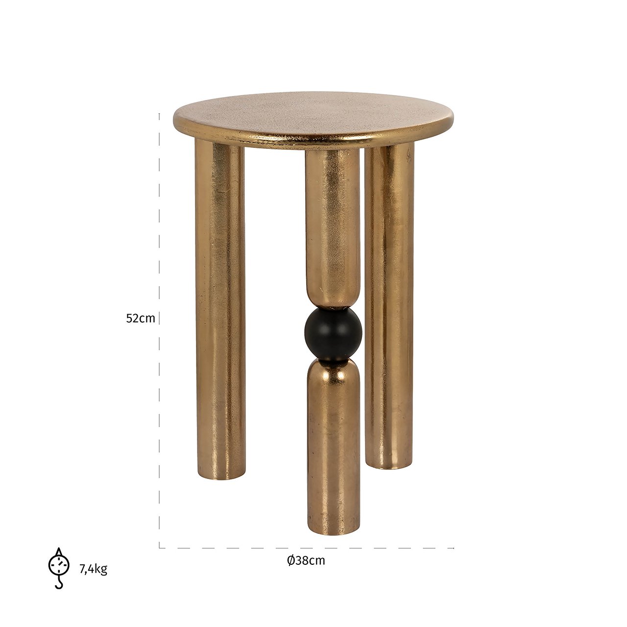 Richmond Interiors Marshall Side Table in Gold