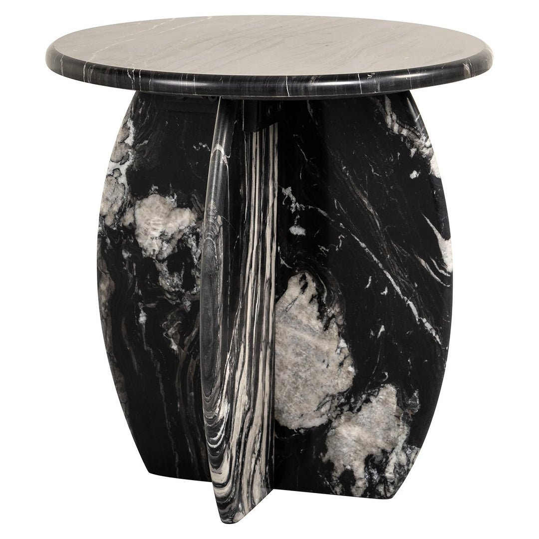 Bancroft Marble Round Side Table - Black Richmond 2