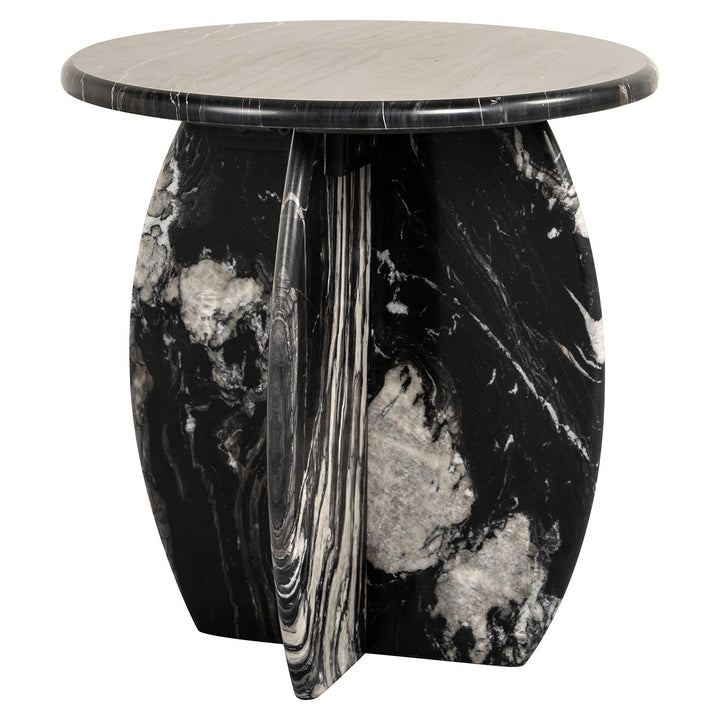 Bancroft Marble Round Side Table - Black Richmond 2