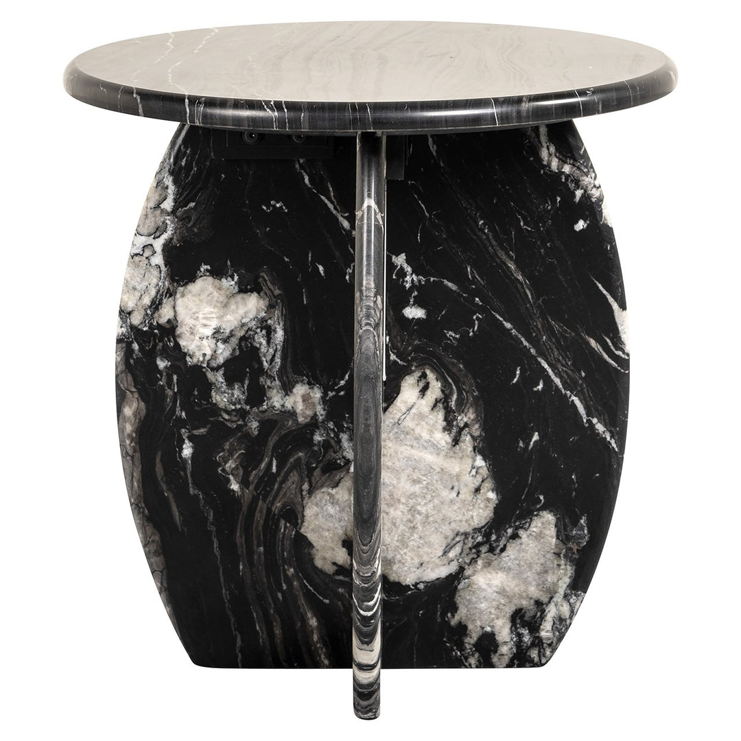 Bancroft Marble Round Side Table - Black Richmond 1