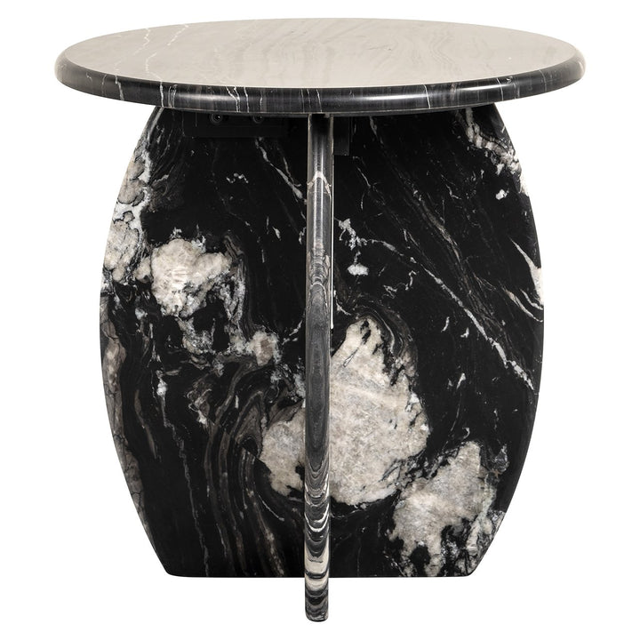 Bancroft Marble Round Side Table - Black Richmond 1