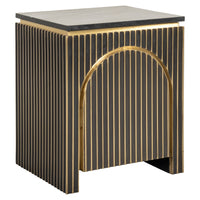 Richmond Interiors Les Arcs Brushed Gold 1 Door Bedside Table