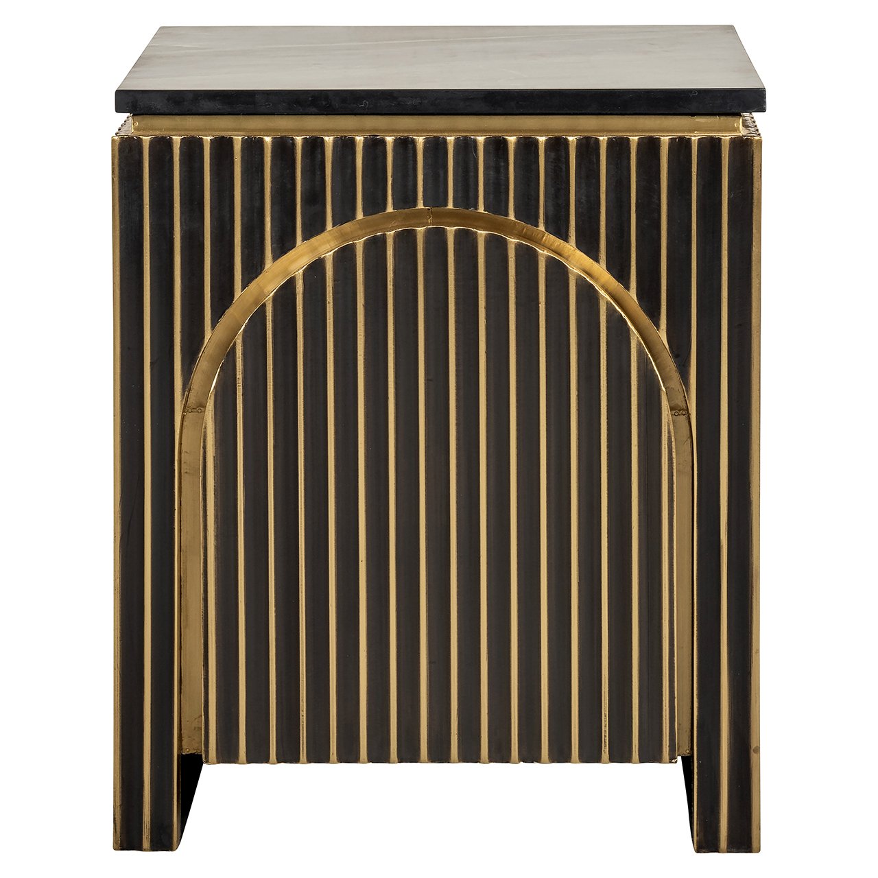 Richmond Interiors Les Arcs Brushed Gold 1 Door Bedside Table