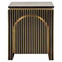 Richmond Interiors Les Arcs Brushed Gold 1 Door Bedside Table