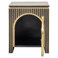 Richmond Interiors Les Arcs Brushed Gold 1 Door Bedside Table