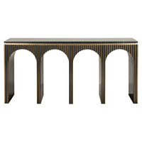 Richmond Interiors Les Arcs Brushed Gold Console Table