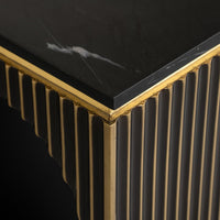 Richmond Interiors Les Arcs Brushed Gold Console Table