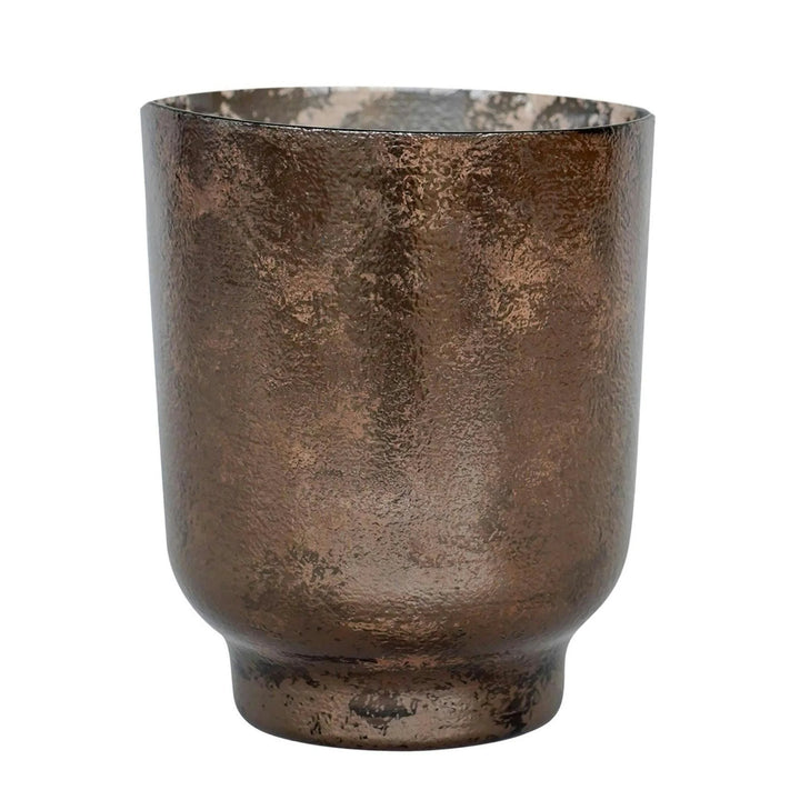Metallic Glass Candle Holder - Bronze