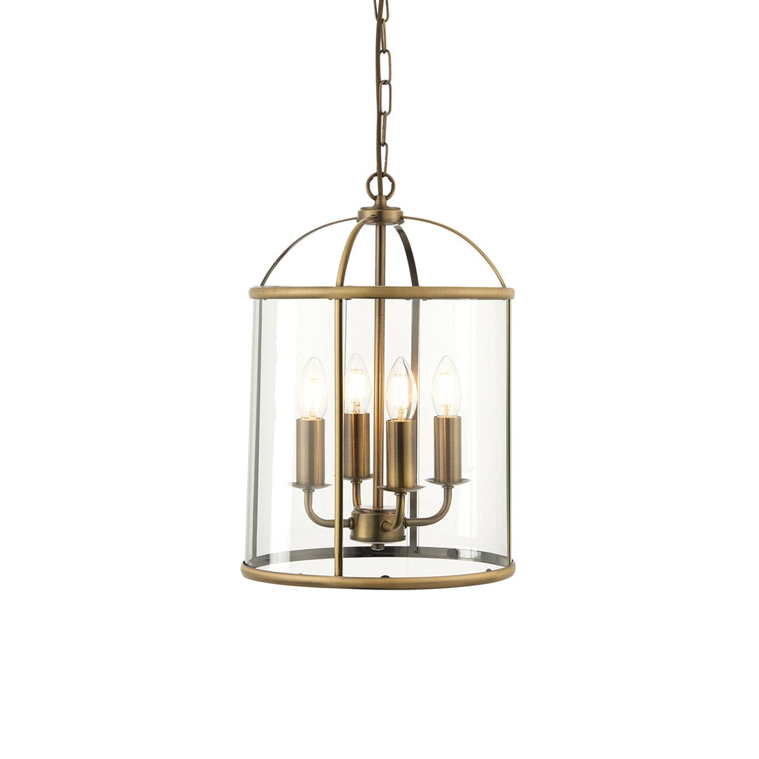 Lambeth 4 Lantern Pendant Light - Antique Brass Endon 1