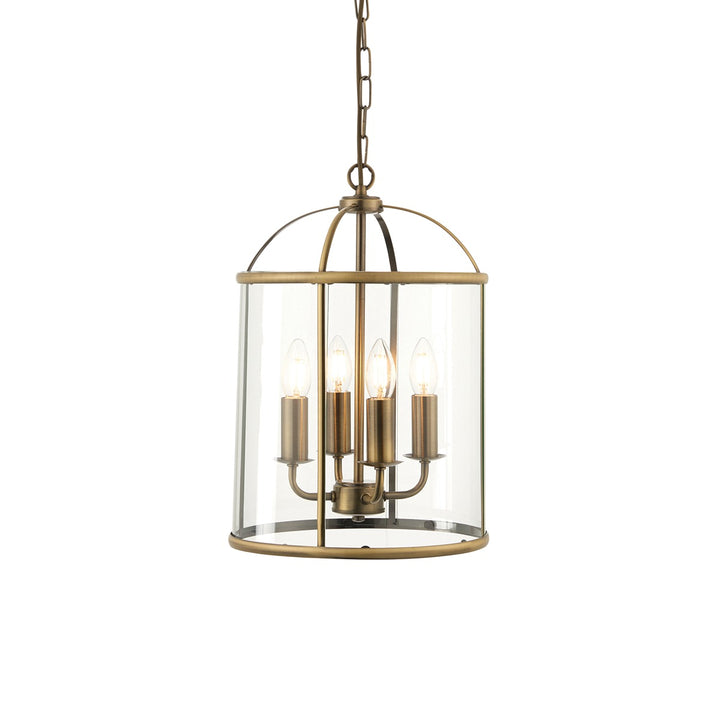 Lambeth 4 Lantern Pendant Light - Antique Brass Endon 1