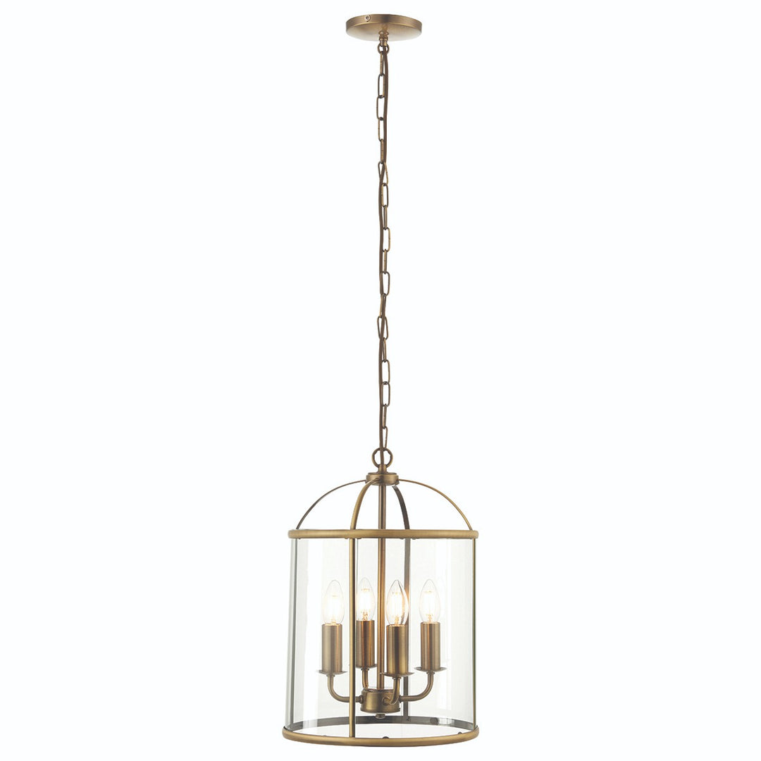 Lambeth 4 Lantern Pendant Light - Antique Brass Endon 5