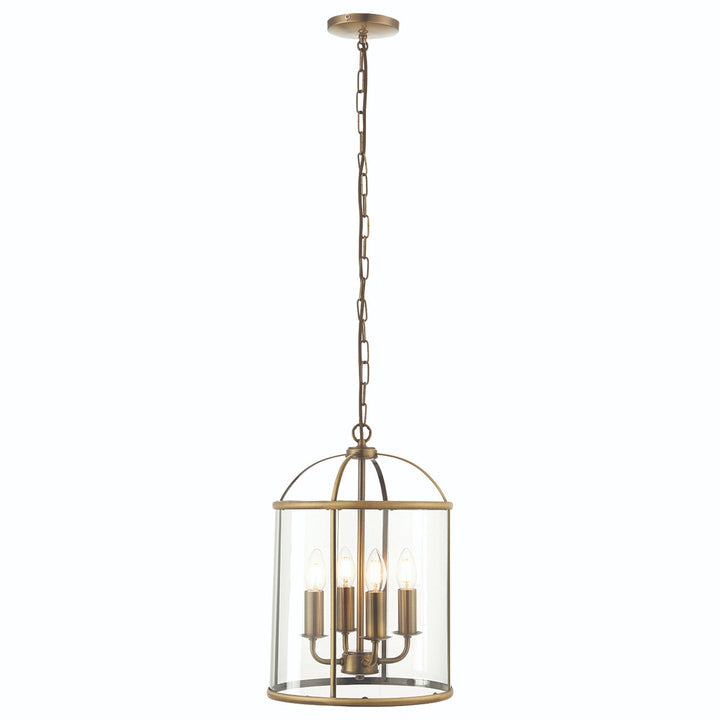 Lambeth 4 Lantern Pendant Light - Antique Brass Endon 5