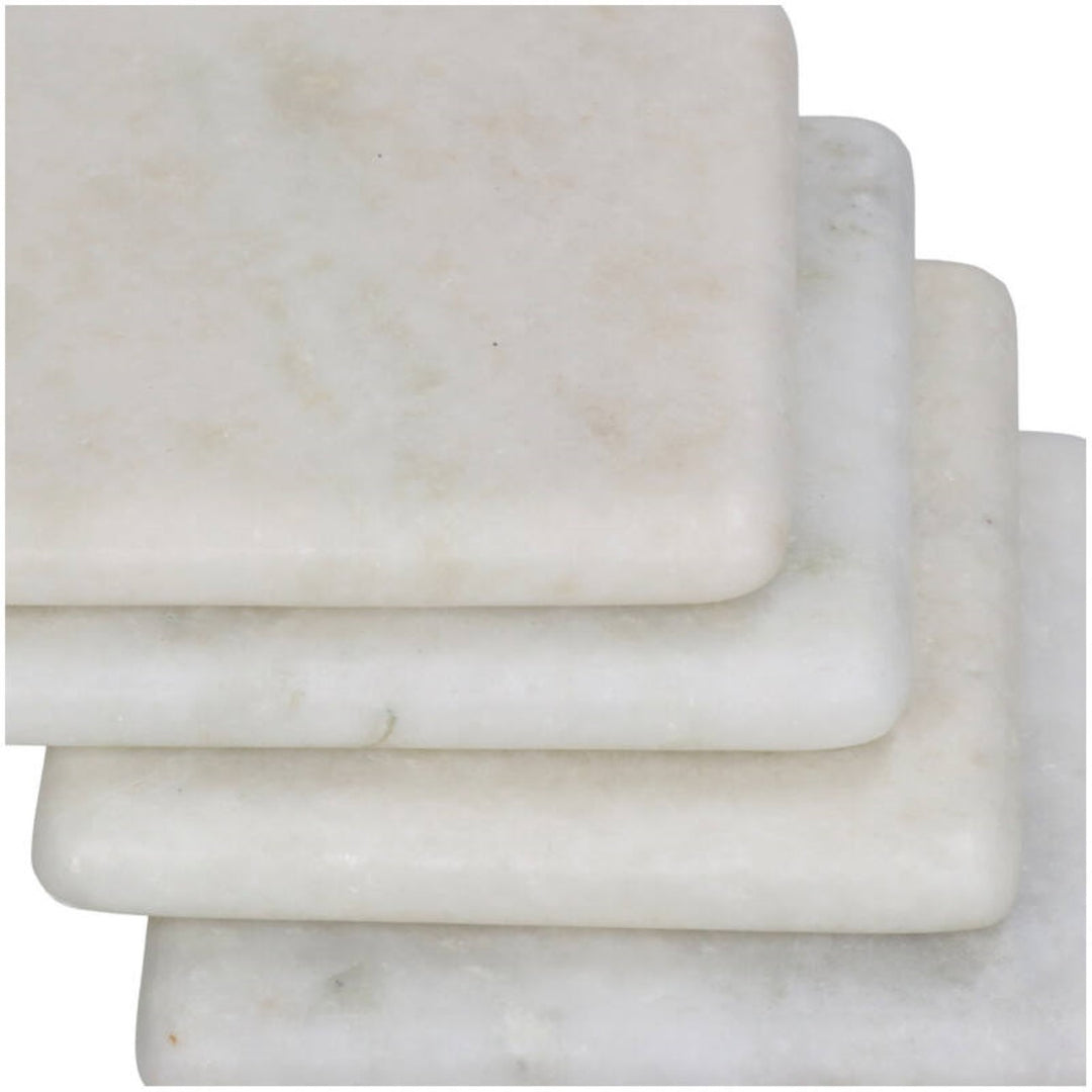 Marble Set of 4 Square Coasters - White | Outlet Olivia's 3