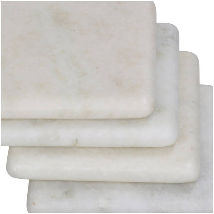 Marble Set of 4 Square Coasters - White | Outlet Olivia's 3