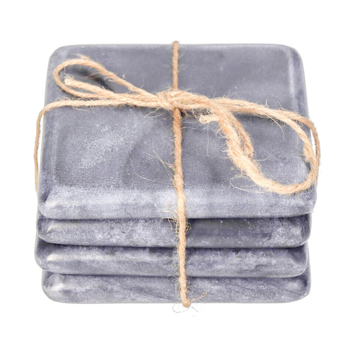 Marble Set of 4 Square Coasters - Grey Libra 4