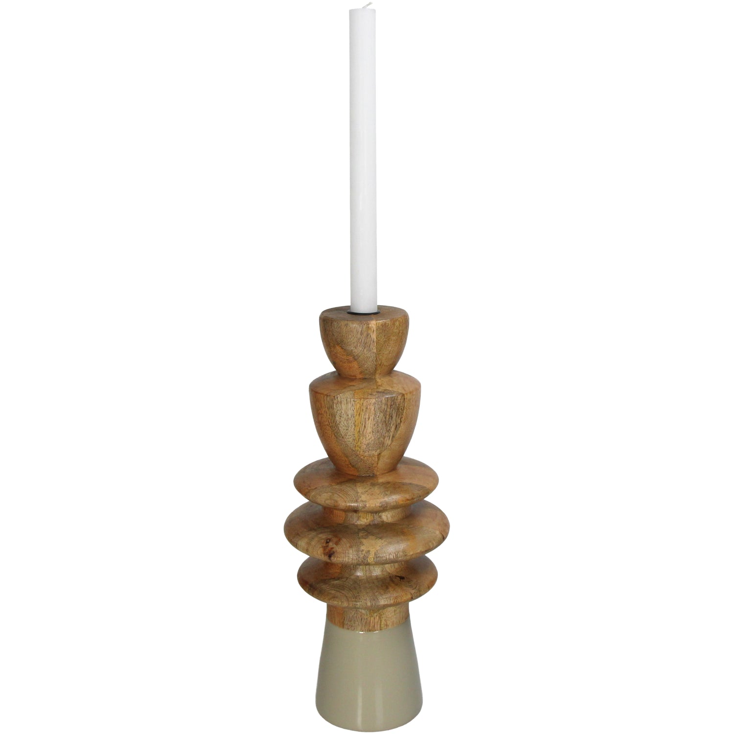  Libra-Libra Interiors Candle Stick Wood Beige-Beige 501 