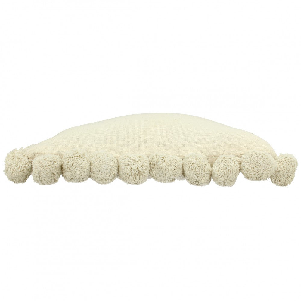  Libra-Libra Interiors Cushion Pompoms Cotton Ivory-White 965 
