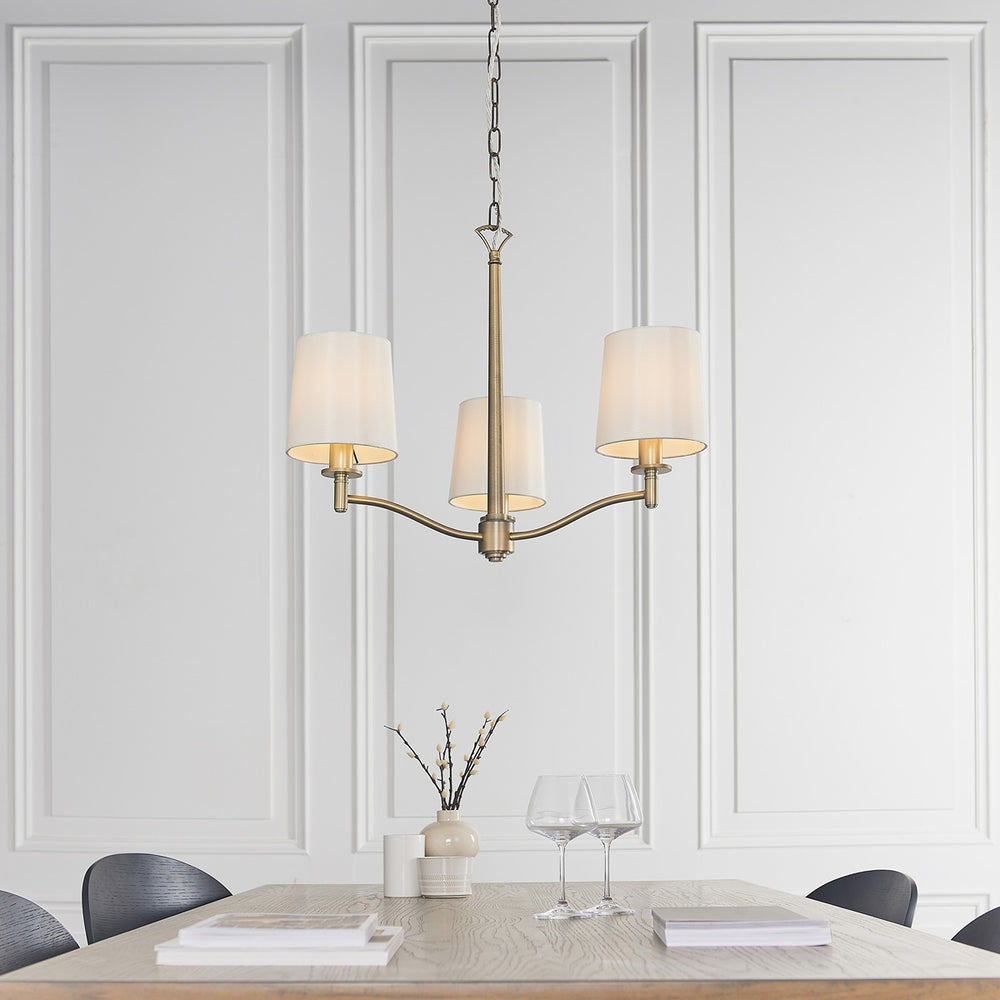 Ortona 3 Pendant Light - Antique Brass Endon 2