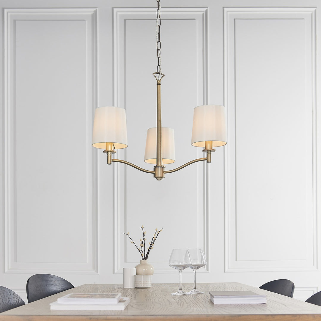 Ortona 3 Pendant Light - Antique Brass Endon 2