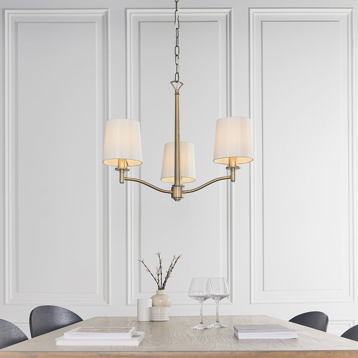 Ortona 3 Pendant Light - Antique Brass Endon 2