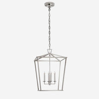 Andrew Martin Darlana Lantern Pendant Light Polished Nickel Medium