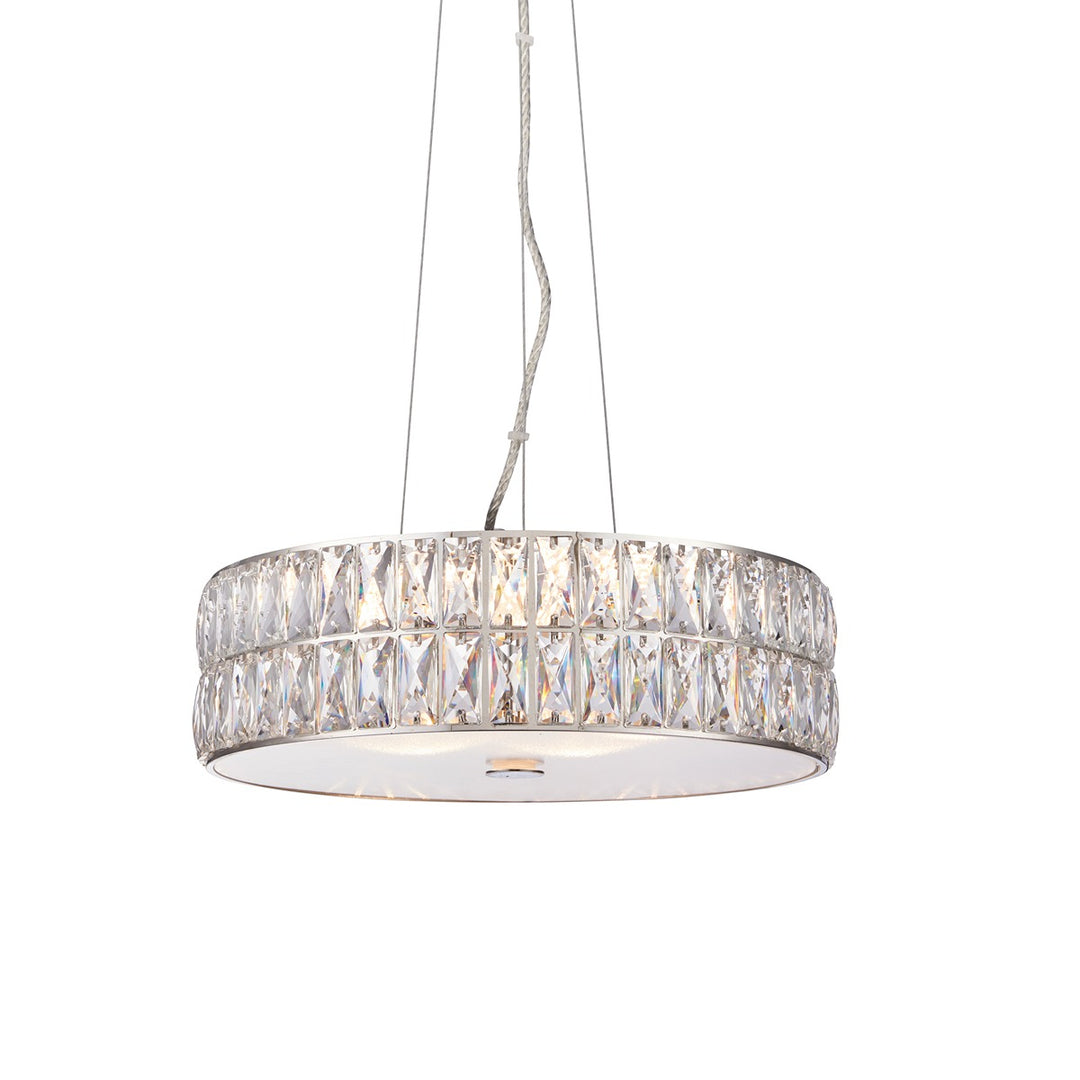 Verina Round Crystal Pendant Light - Chrome Endon 1