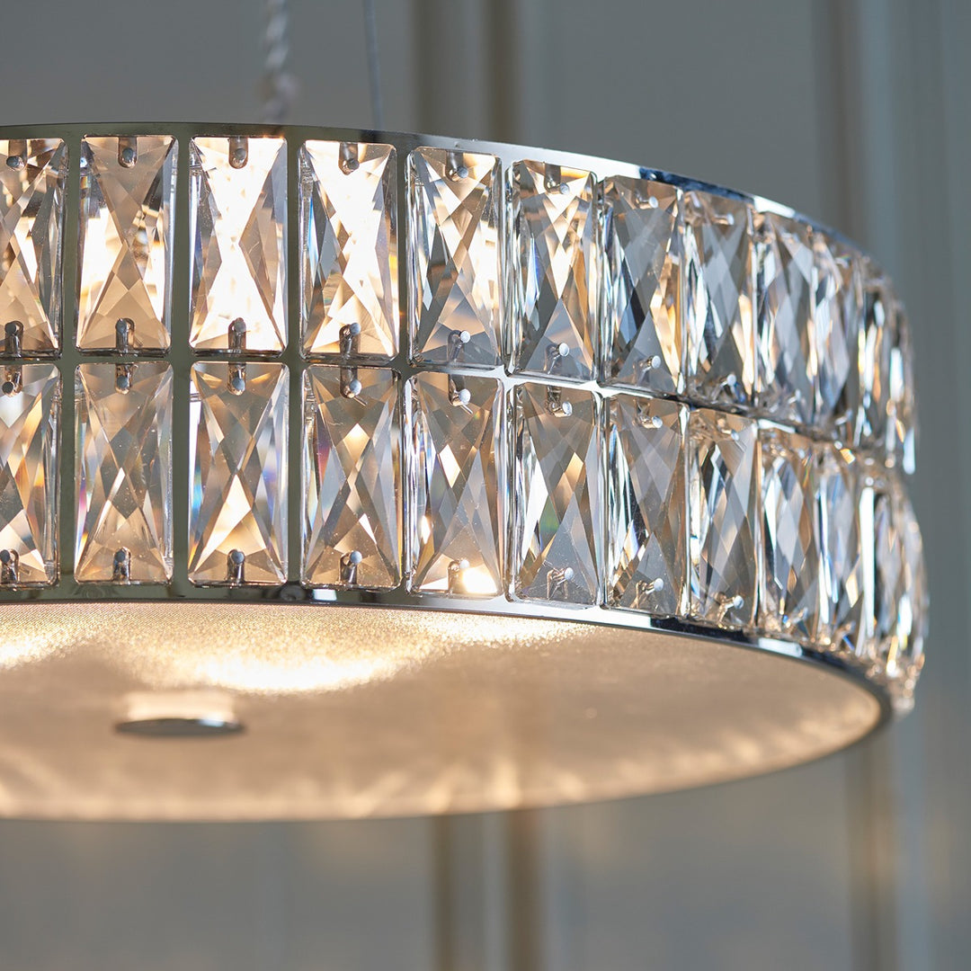 Verina Round Crystal Pendant Light - Chrome Endon 4