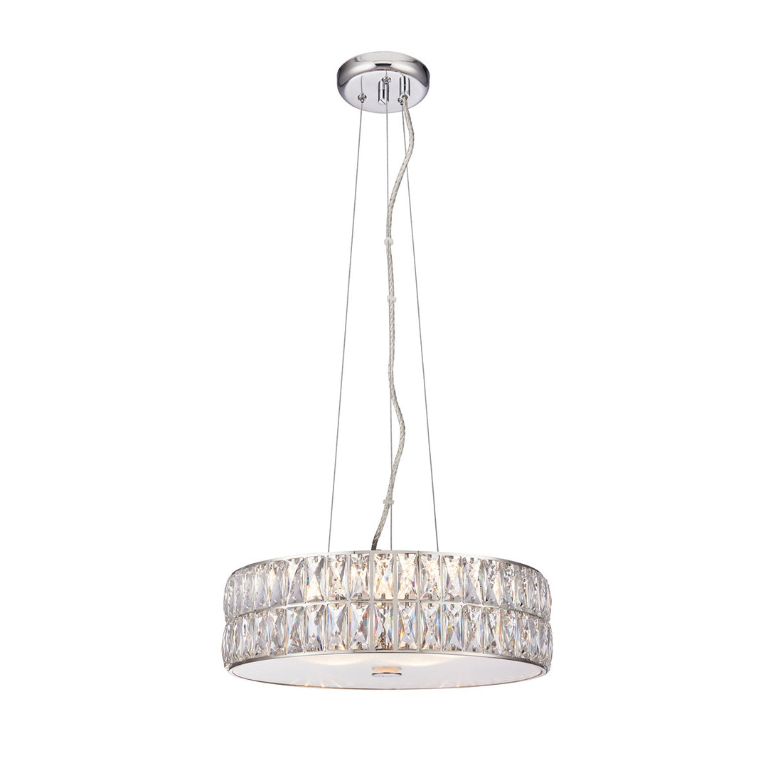 Verina Round Crystal Pendant Light - Chrome Endon 6