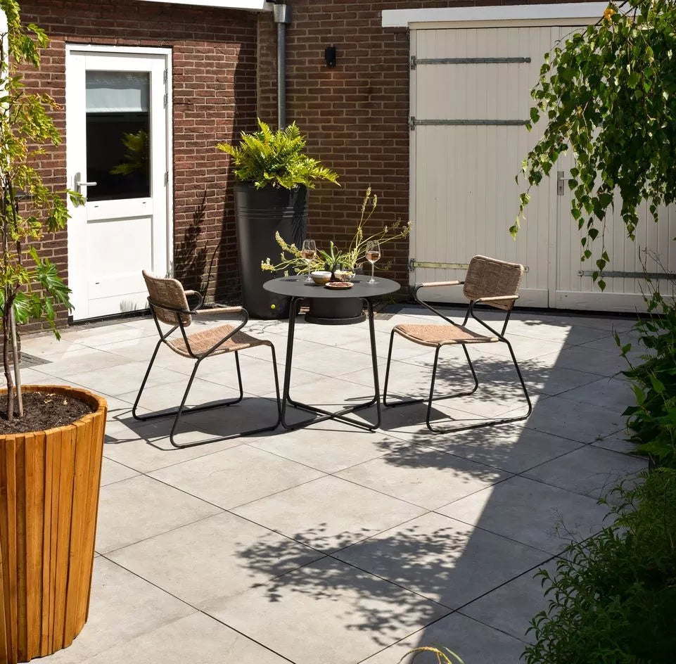 Olivia's Outdoor Sienna 2 Seater Bistro Dining Set in Natural and Steel