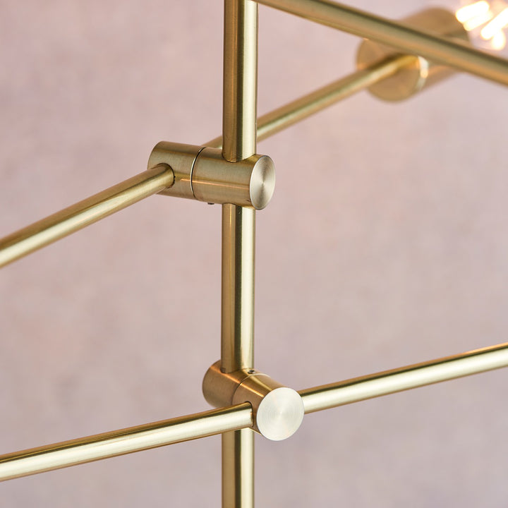 Rubens 6 Linear Pendant Light - Brushed Gold Endon 4
