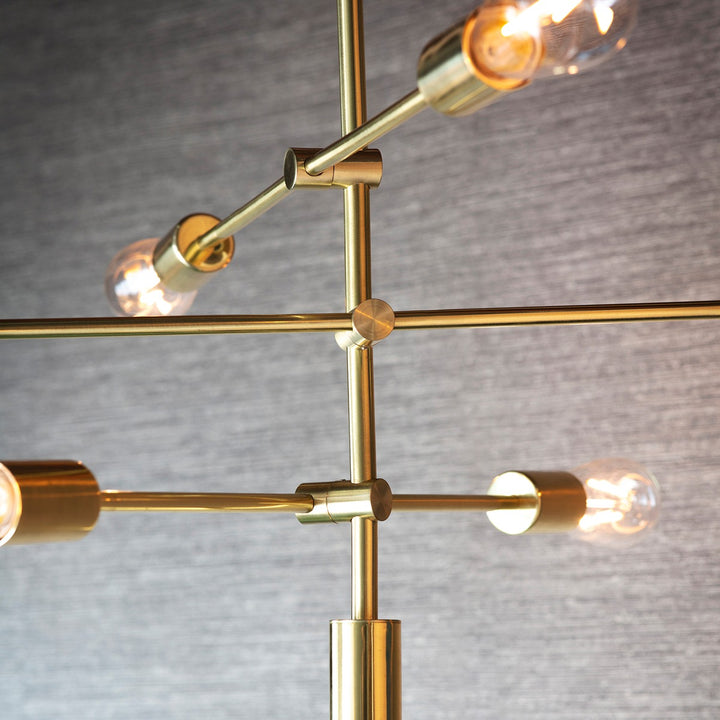 Rubens 6 Linear Pendant Light - Brushed Gold Endon 5