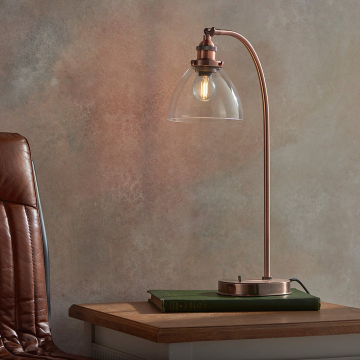 Hansen Table Lamp - Aged Copper Endon 2