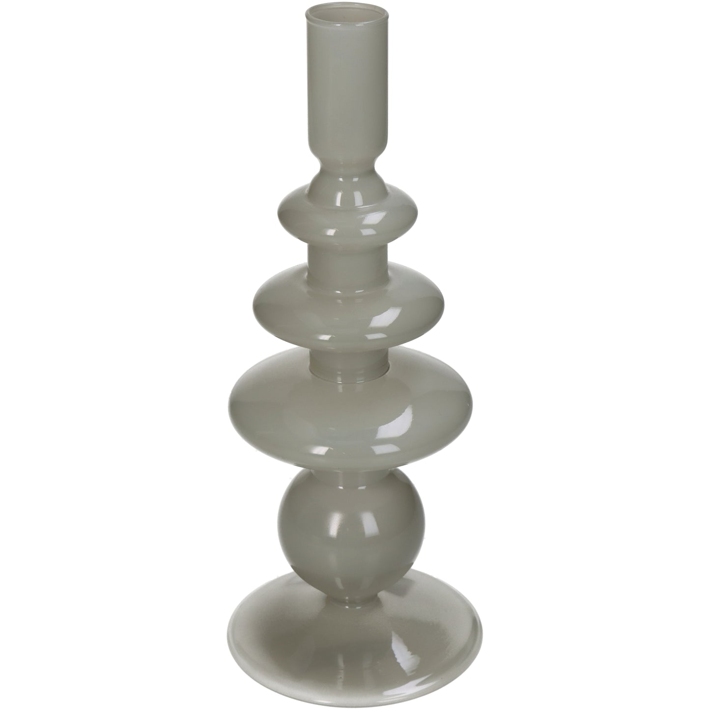 Libra Interiors Wide Candle Stick Glass Ivory