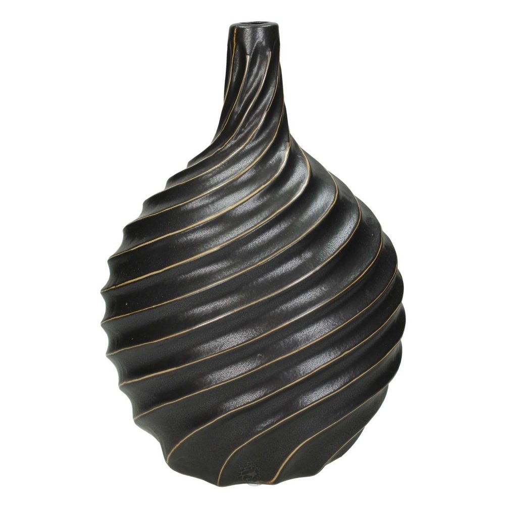 Libra Interiors Stoneware Vase in Black