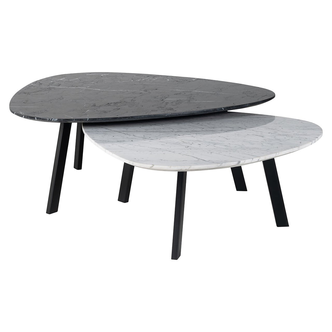 Trocadero Set of 2 Marble Oval Coffee Tables Richmond 1