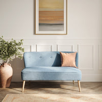 O&Co Cotswold 2 Seater Sofa in Cornflour Blue & Smoked Wood