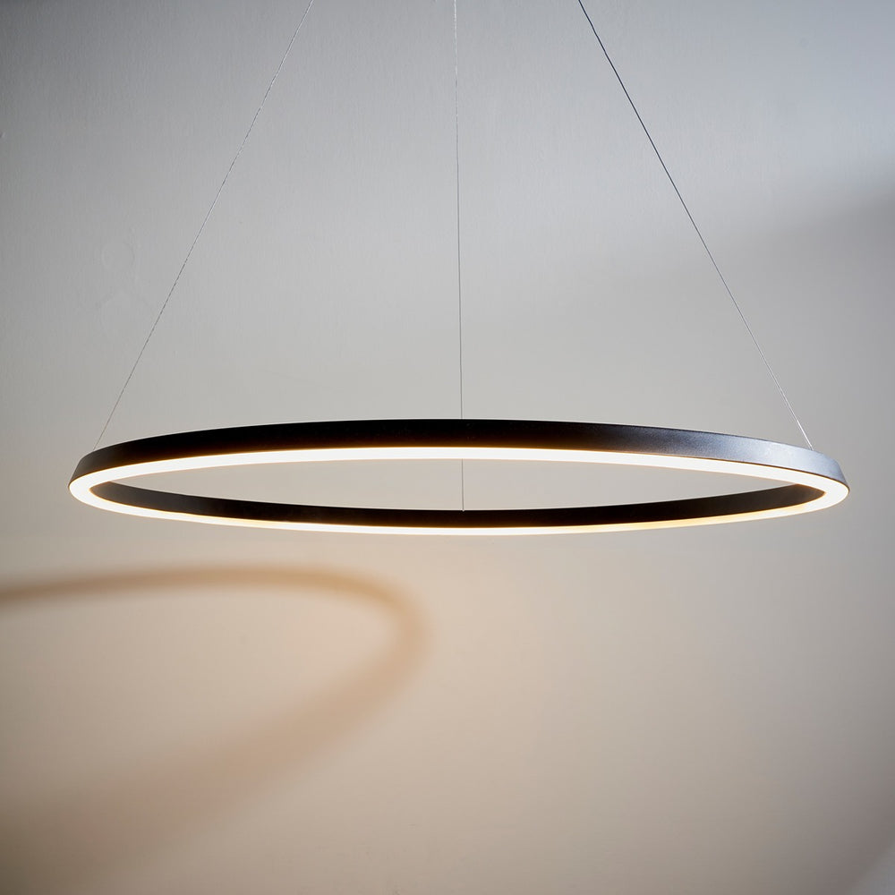 Staten Hanging Circle Pendant Light - Black Endon 2