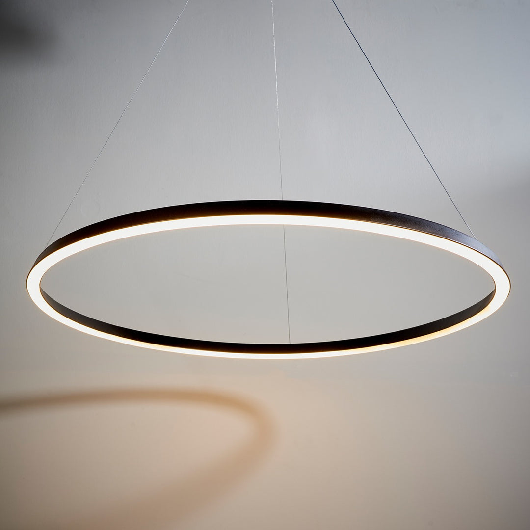 Staten Hanging Circle Pendant Light - Black Endon 4
