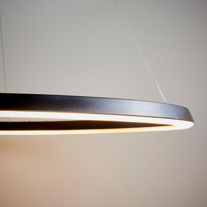 Staten Hanging Circle Pendant Light - Black Endon 5