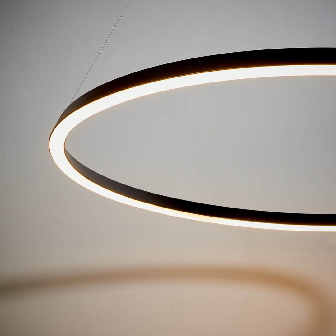 Staten Hanging Circle Pendant Light - Black Endon 6