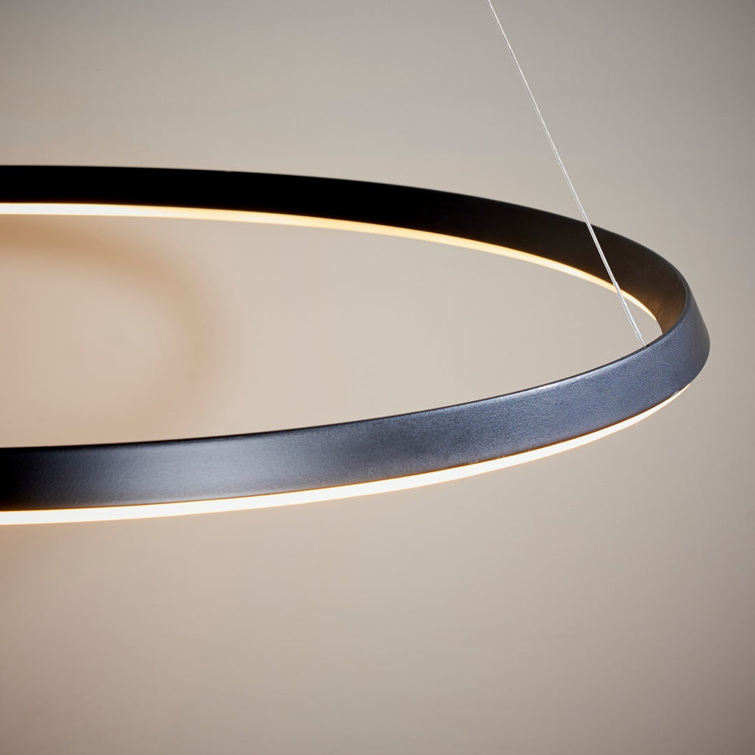 Staten Hanging Circle Pendant Light - Black Endon 7