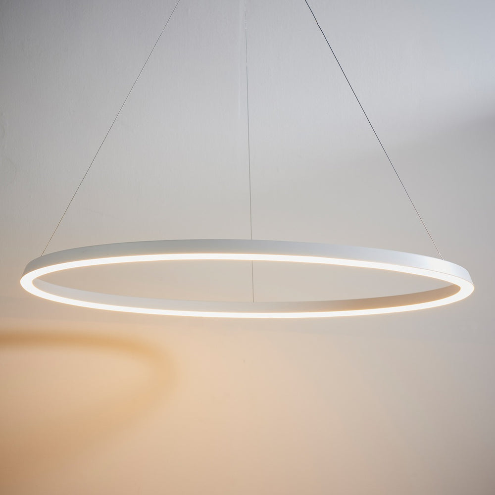 Staten Hanging Circle Pendant Light - White Endon 2