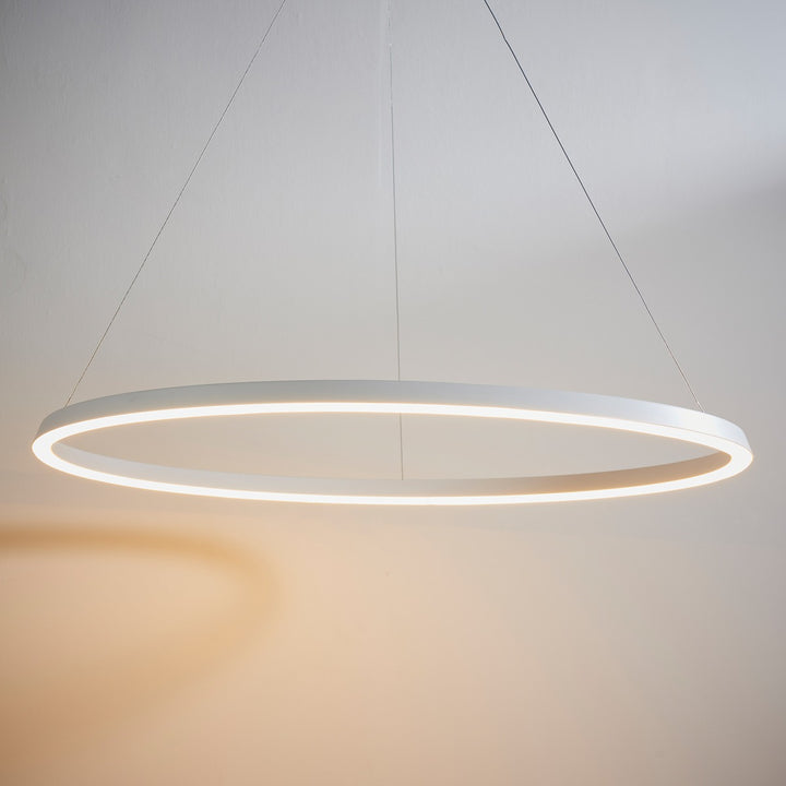 Staten Hanging Circle Pendant Light - White Endon 2