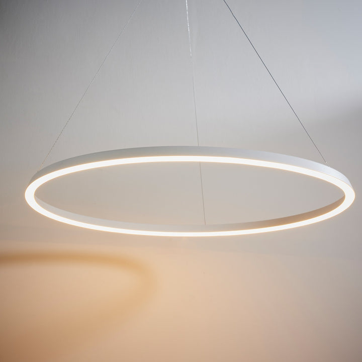 Staten Hanging Circle Pendant Light - White Endon 4