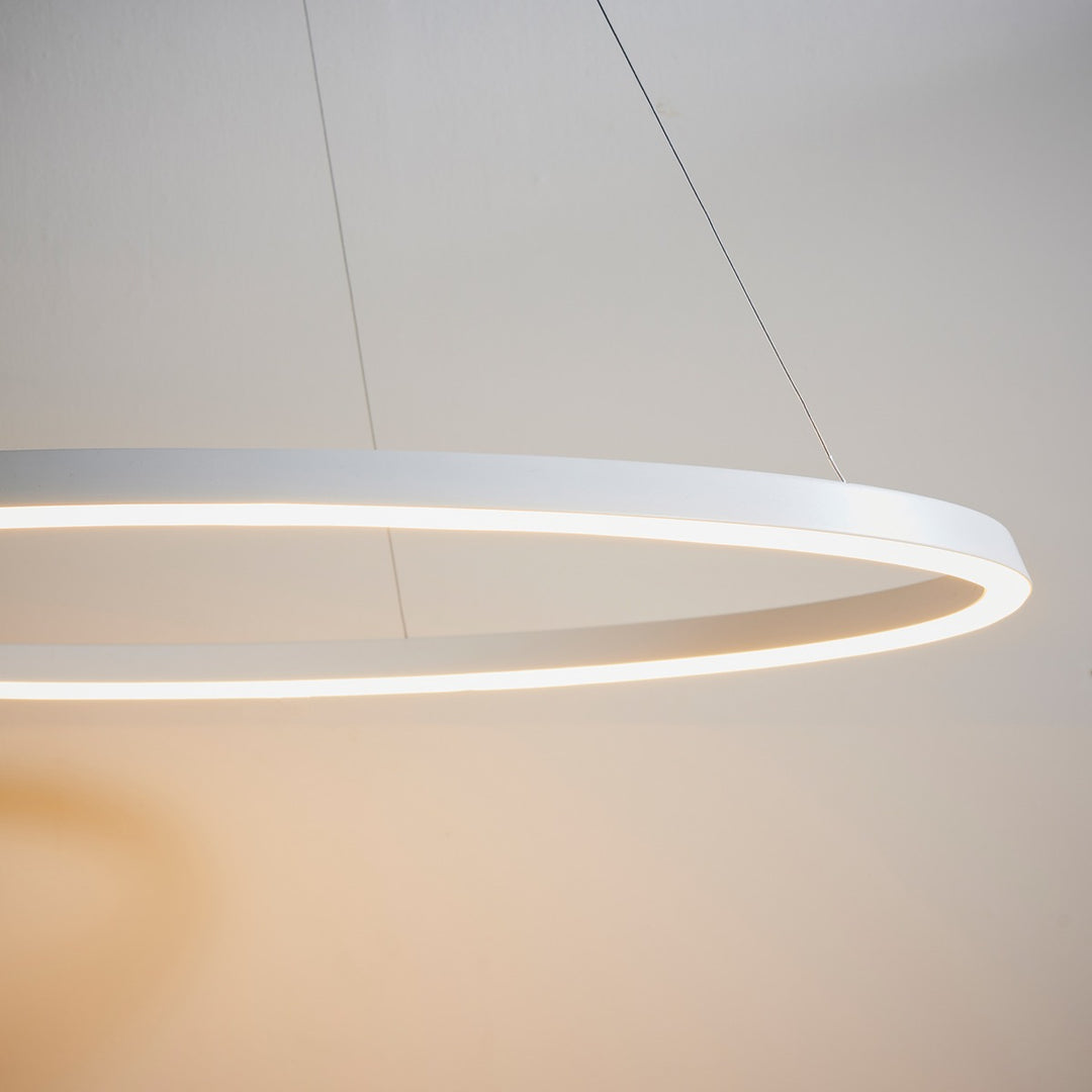 Staten Hanging Circle Pendant Light - White Endon 5