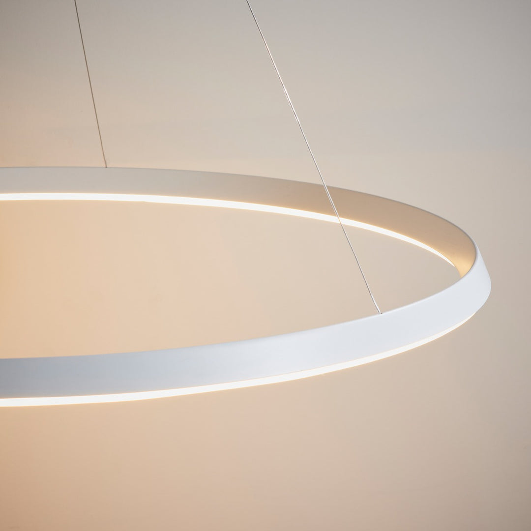 Staten Hanging Circle Pendant Light - White Endon 7